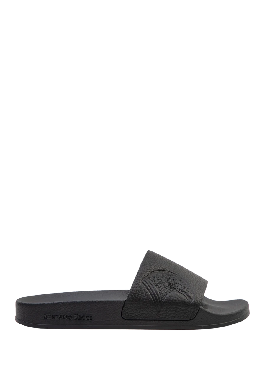 Stefano Ricci black leather flip flops for men 169109 - photo 1