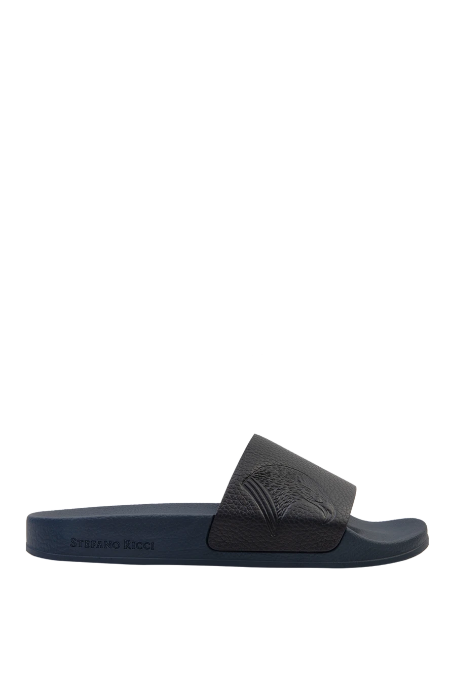 Stefano Ricci blue leather slippers for men 169110 - photo 1