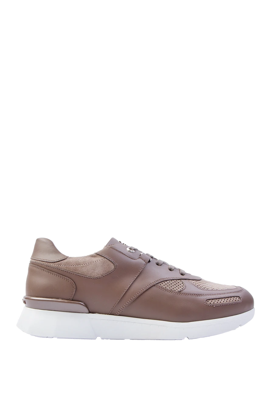 Stefano Ricci кросівки з нубуку та шкіри бежеві чоловічі 169117 - фото 1