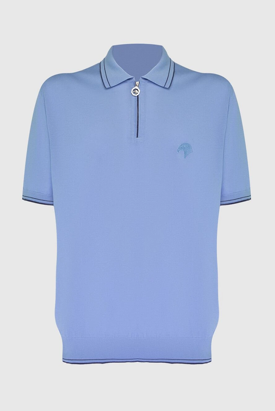 Stefano Ricci поло из хлопка голубого мужское 169152 - фото 1