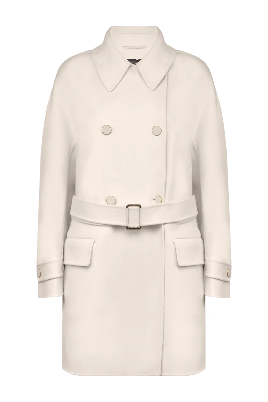 White cashmere coat for women