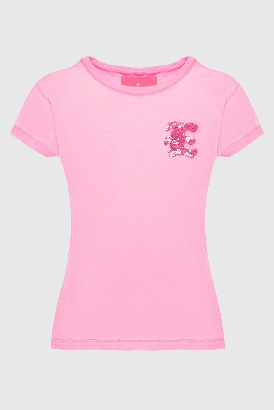 Ermanno Scervino женские футболка из хлопка розовая женская купить с ценами и фото 169241 - фото 1