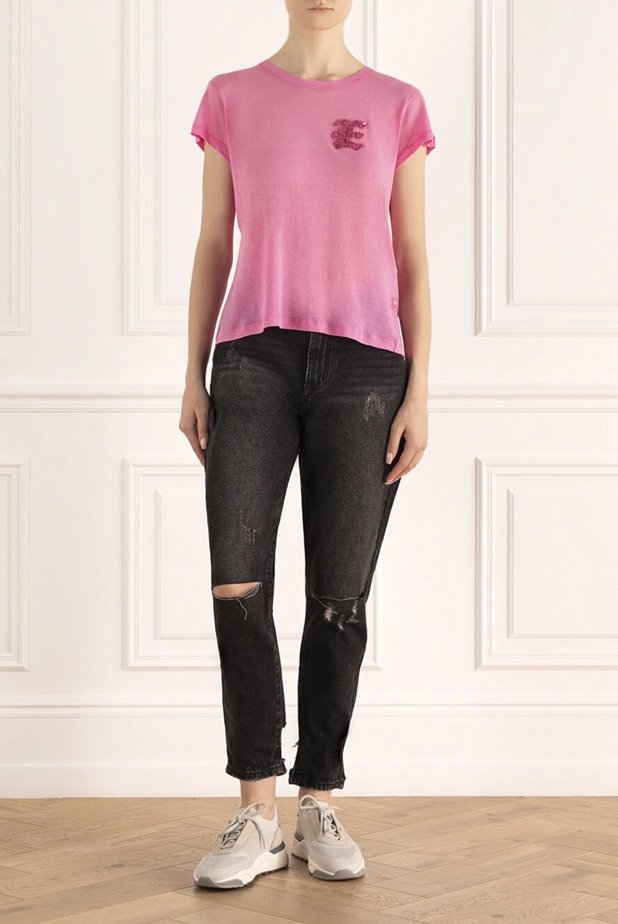 Ermanno Scervino woman pink cotton t-shirt for women buy with prices and photos 169241 - photo 2