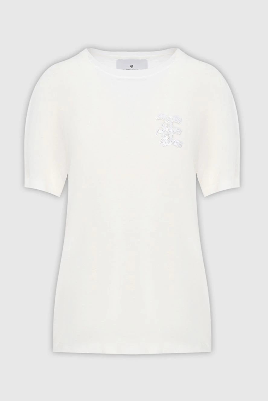 Ermanno Scervino женские футболка из хлопка белая женская купить с ценами и фото 169244 - фото 1