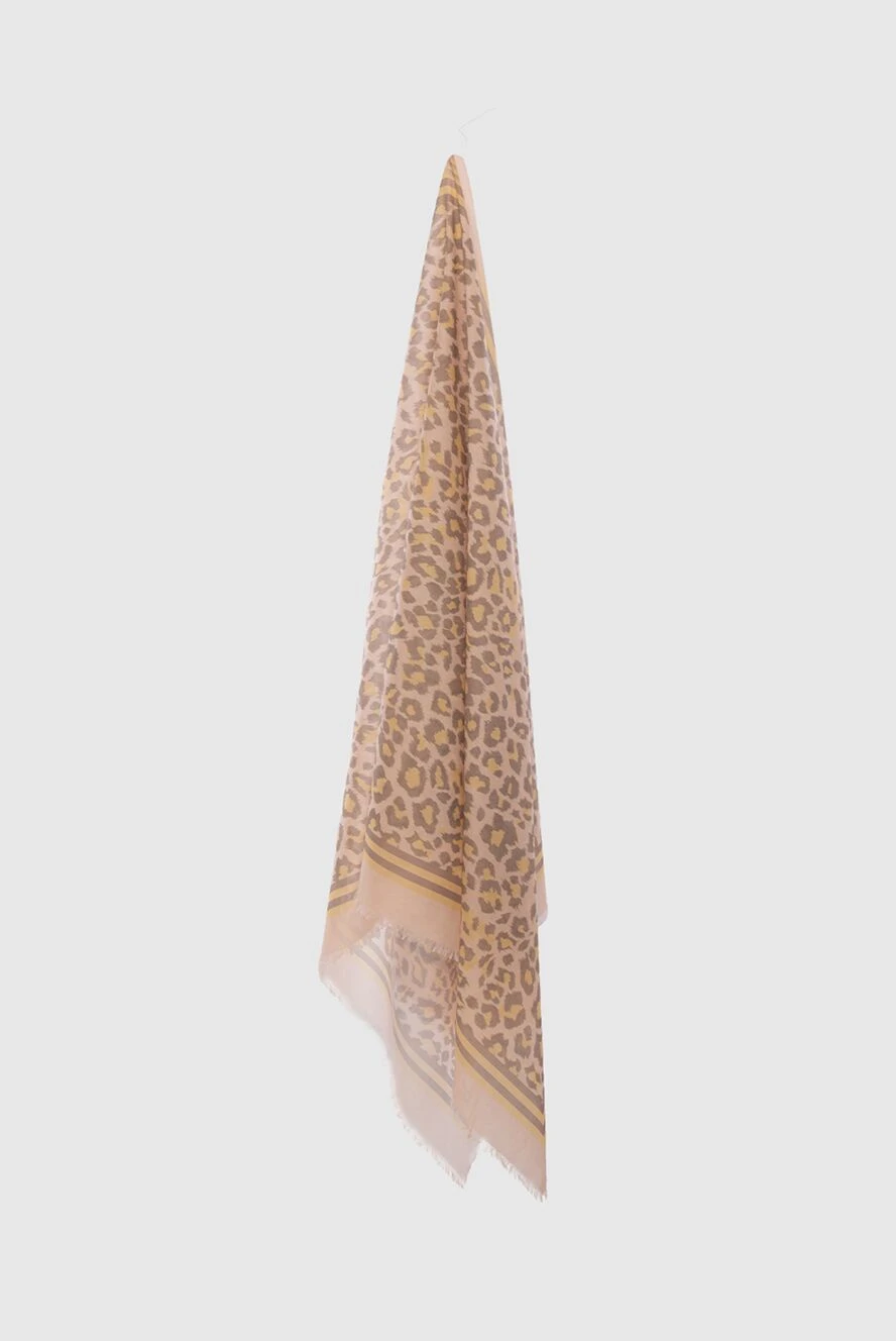 Zimmermann woman women's beige cotton scarf in leopard print 169453 - photo 1