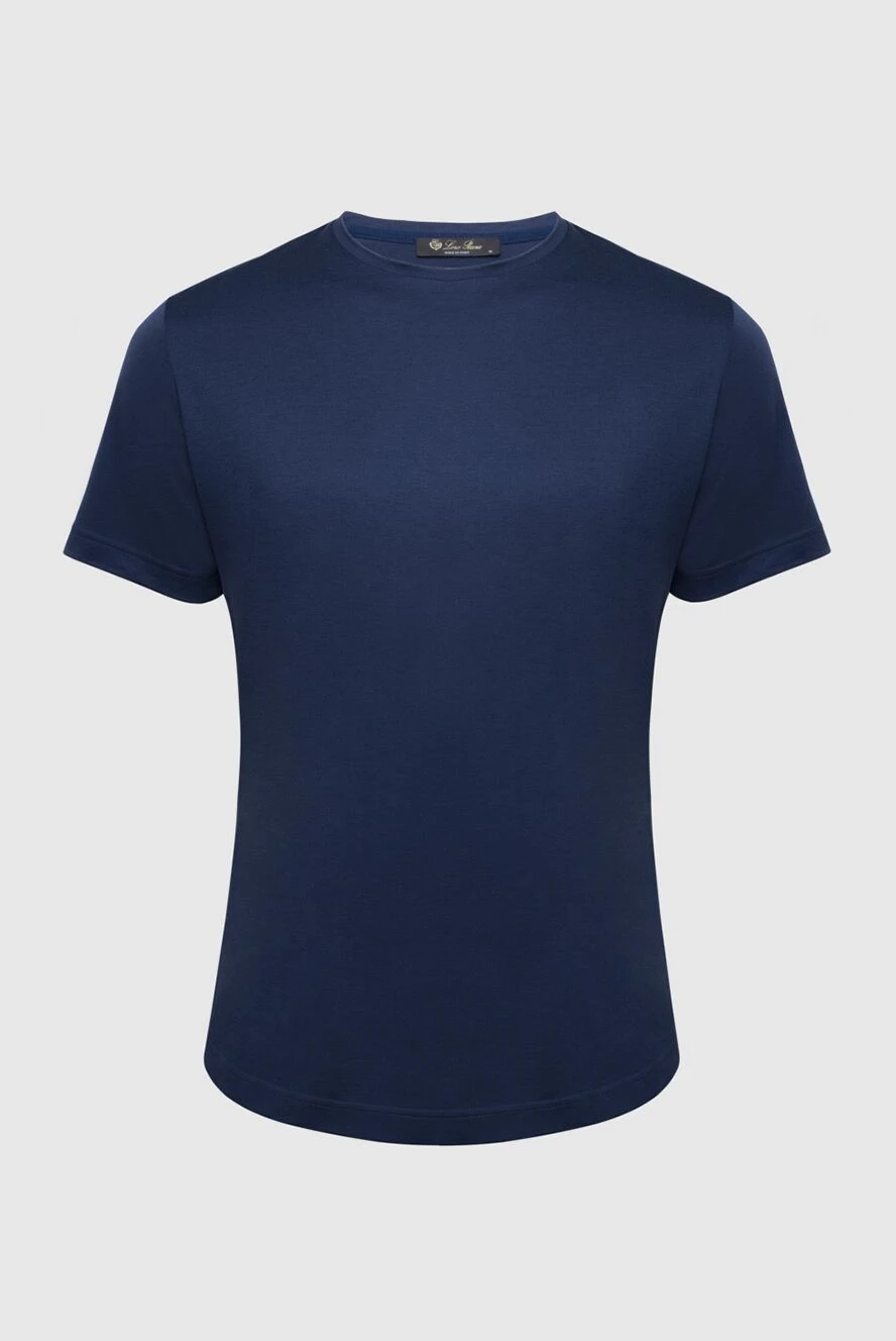Loro Piana мужские футболка из шелка и хлопка синяя мужская купить с ценами и фото 169622 - фото 1