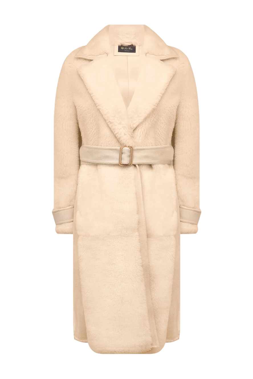 Sheepskin coat made of natural fur white for women