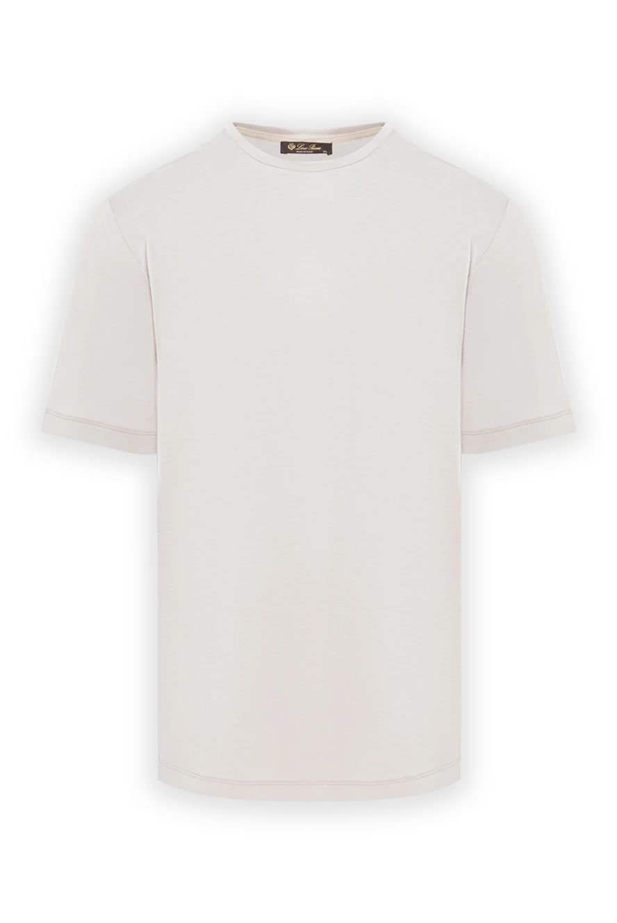 Loro Piana классическая белая футболка мужская из натуральной ткани 169700 - фото 1