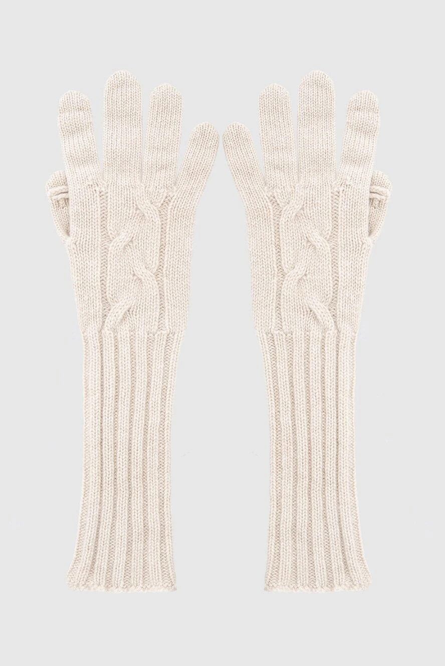 Loro Piana женские перчатки из кашемира бежевые женские купить с ценами и фото 169748 - фото 1