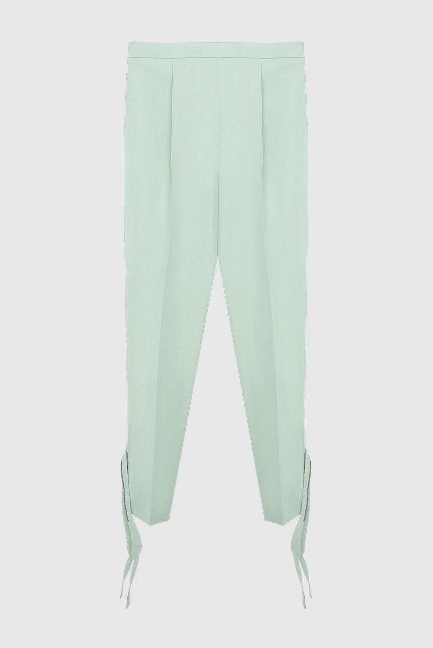 Fabiana Filippi woman green viscose and linen trousers for women buy with prices and photos 169872