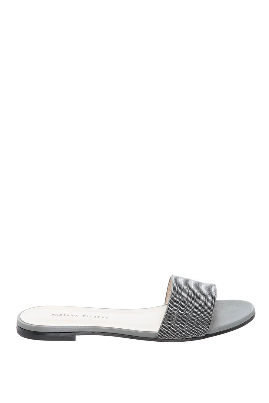 Fabiana Filippi woman gray leather and lame flip-flops for women buy with prices and photos 169876 - photo 1