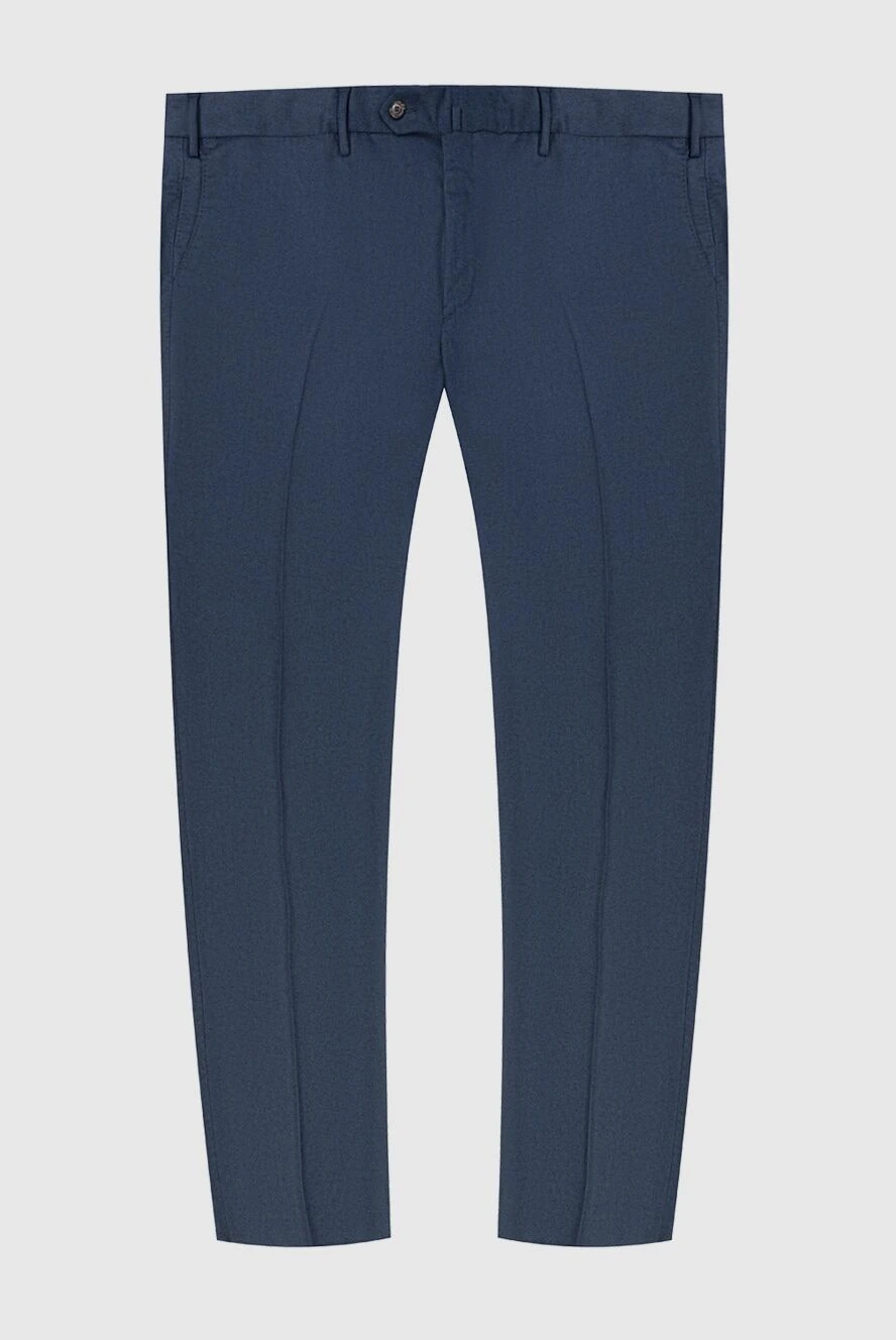 PT01 (Pantaloni Torino) чоловічі сині флісові штани прямої силуету звуженого донизу 169896 - фото 1