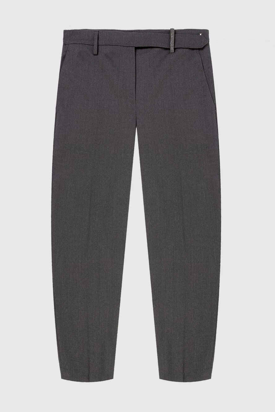 Brunello Cucinelli women's blue trousers with a belt 169913 - photo 1