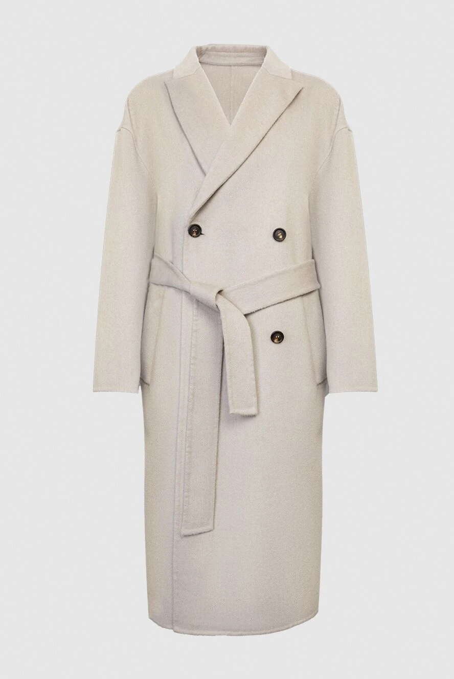 Brunello Cucinelli пальто из кашемира белое женское 169915 - фото 1