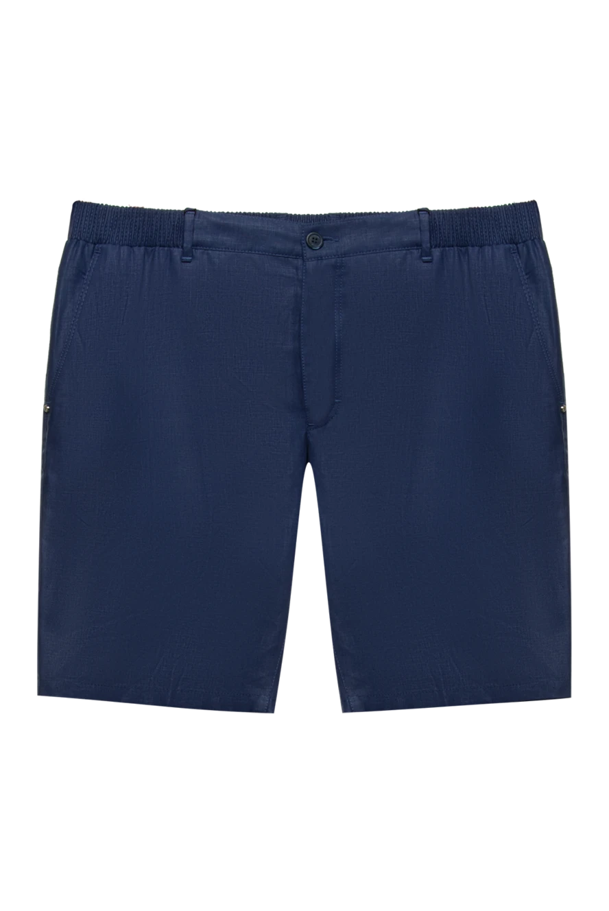 Stefano Ricci шорты из льна синие мужские 170022 - фото 1