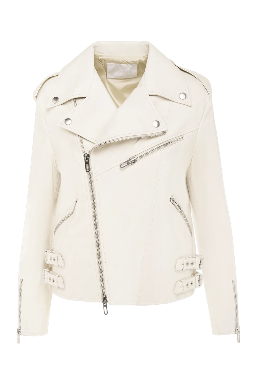 DROMe white genuine leather jacket for women 170046 - photo 1