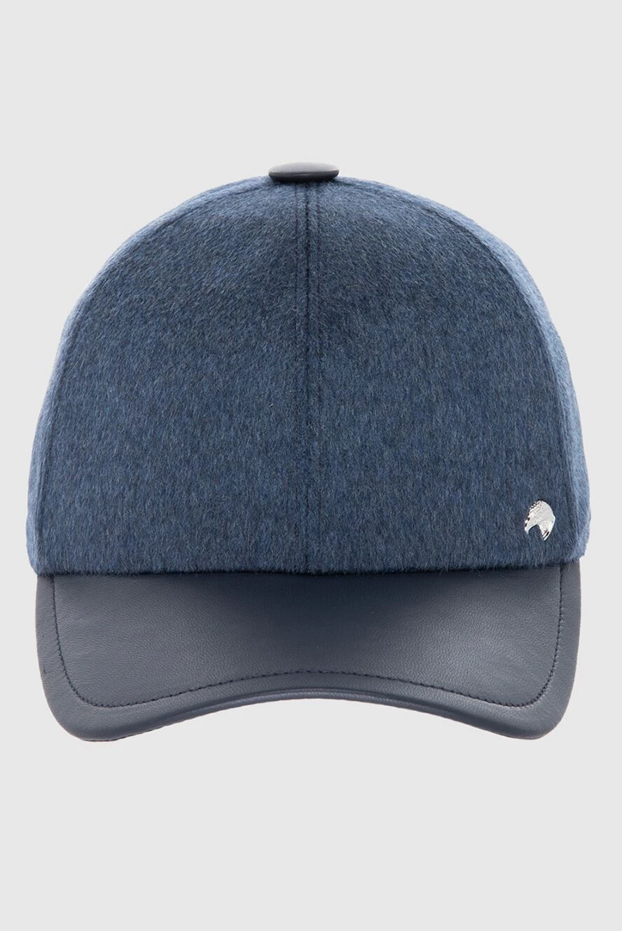 Stefano Ricci blue men's genuine leather and cashmere cap 170087 - photo 1