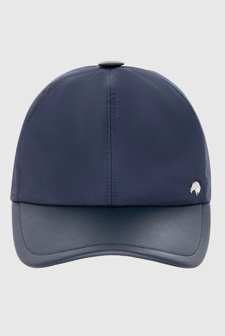 Stefano Ricci blue leather and silk cap for men 170088 - photo 1