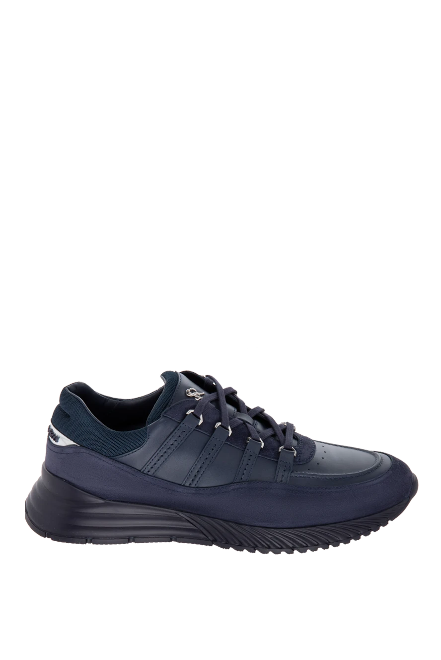 Stefano Ricci кросівки з замші та шкіри сині чоловічі 170092 - фото 1