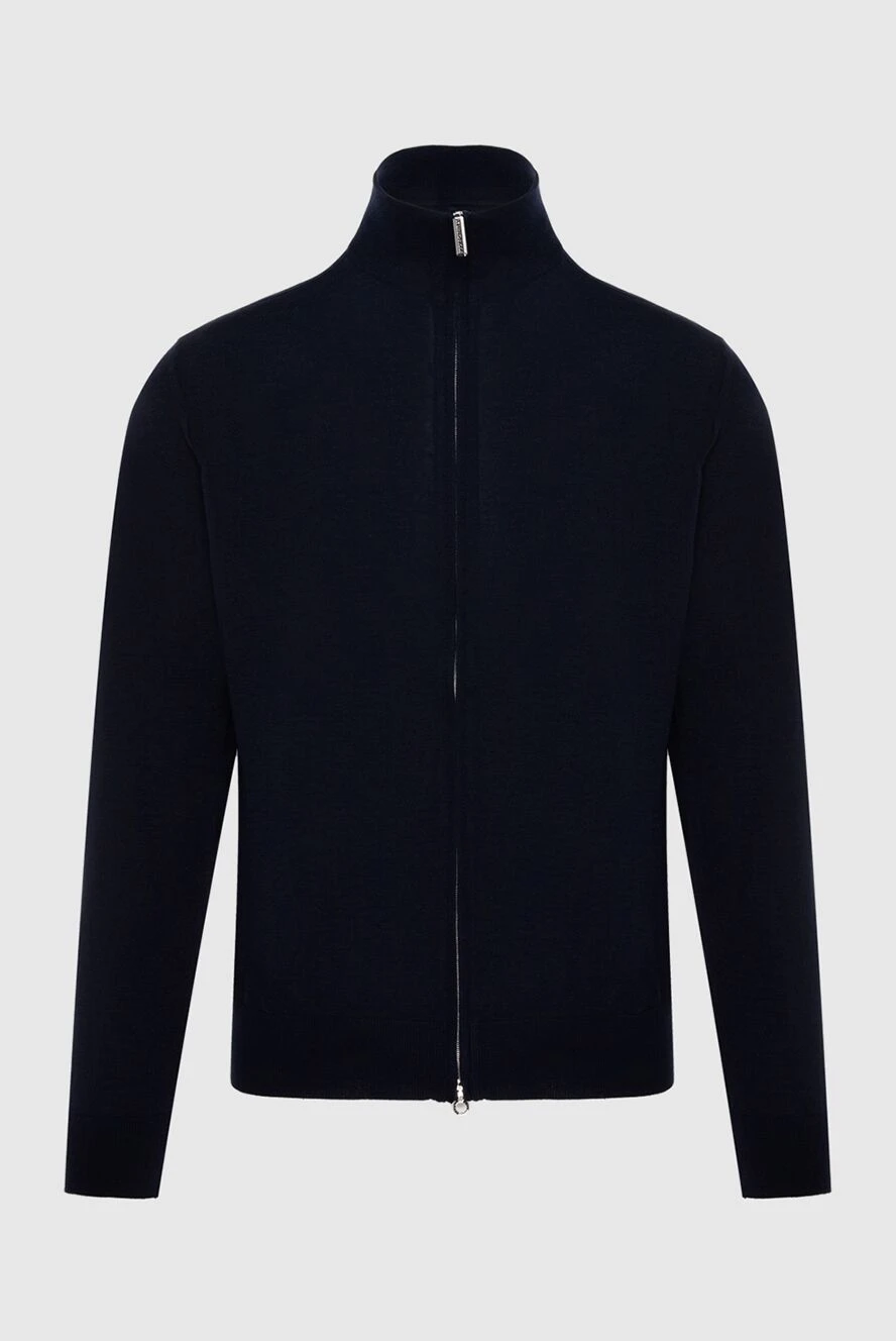 Stefano Ricci кардиган чоловічий з кашеміру та шовку синій 170110 - фото 1