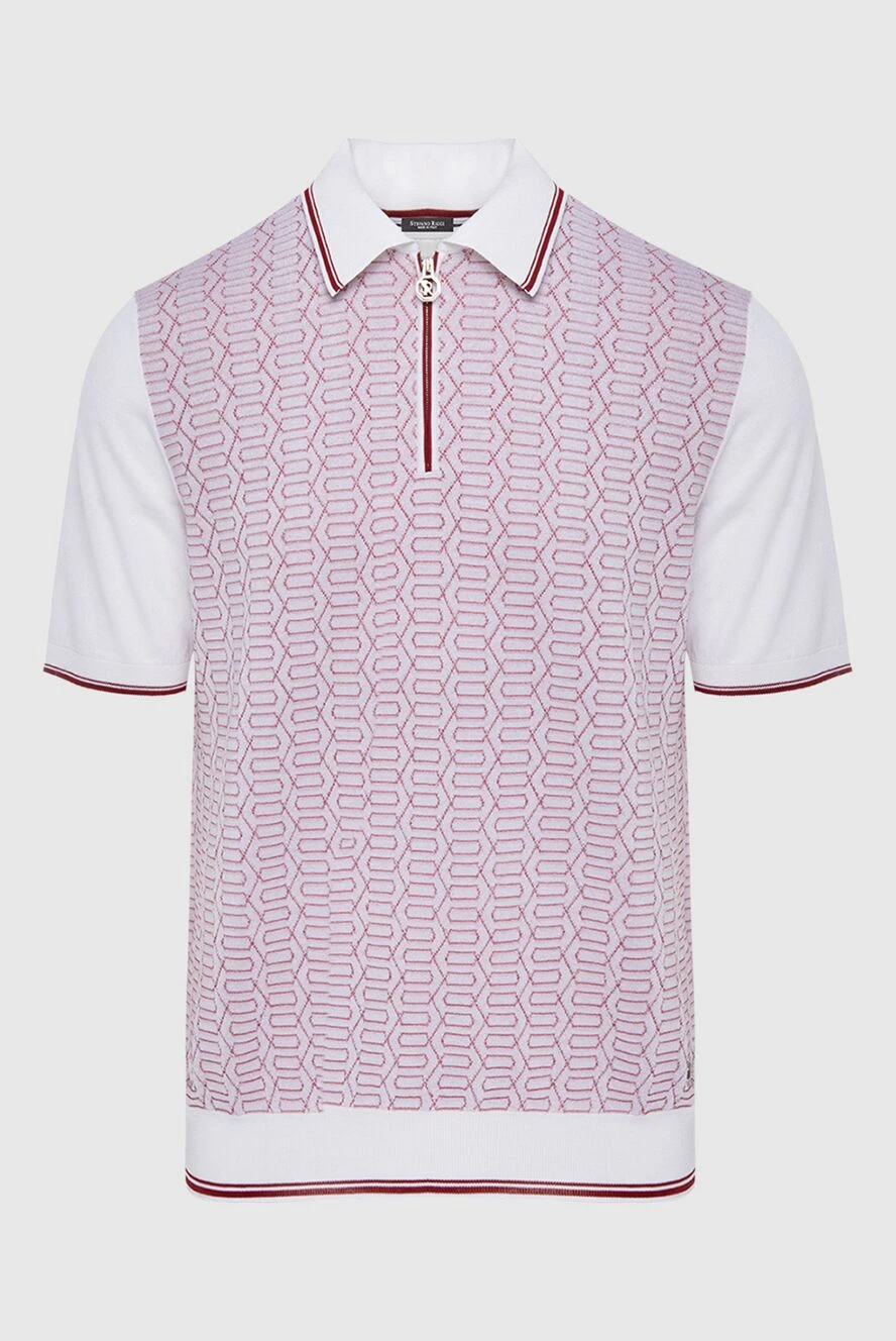 Stefano Ricci поло з бавовни та шовку біле чоловіче 170135 - фото 1