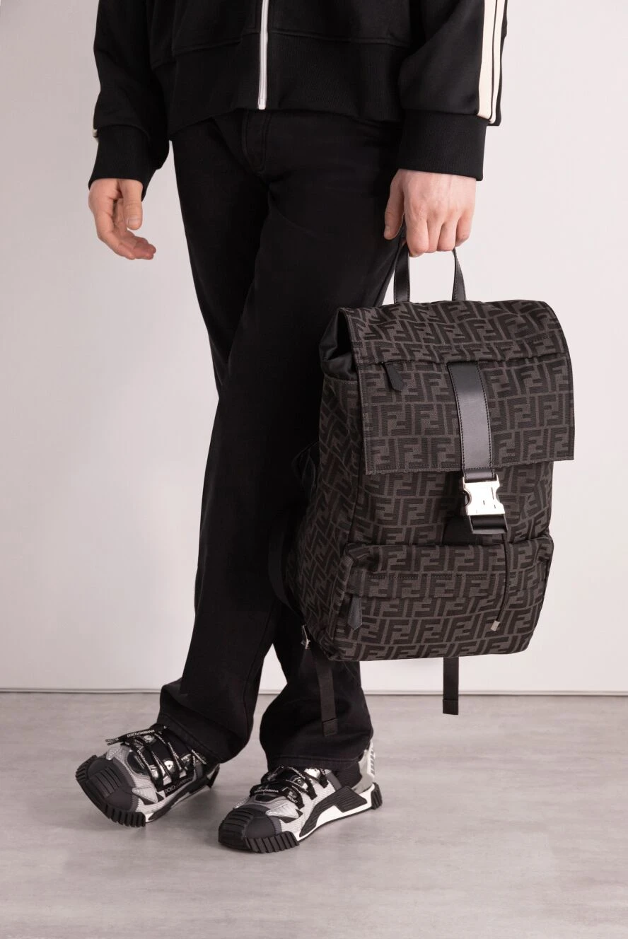 Fendi чоловічі рюкзак з поліестеру та бавовни чорний чоловічий купити фото з цінами 170185