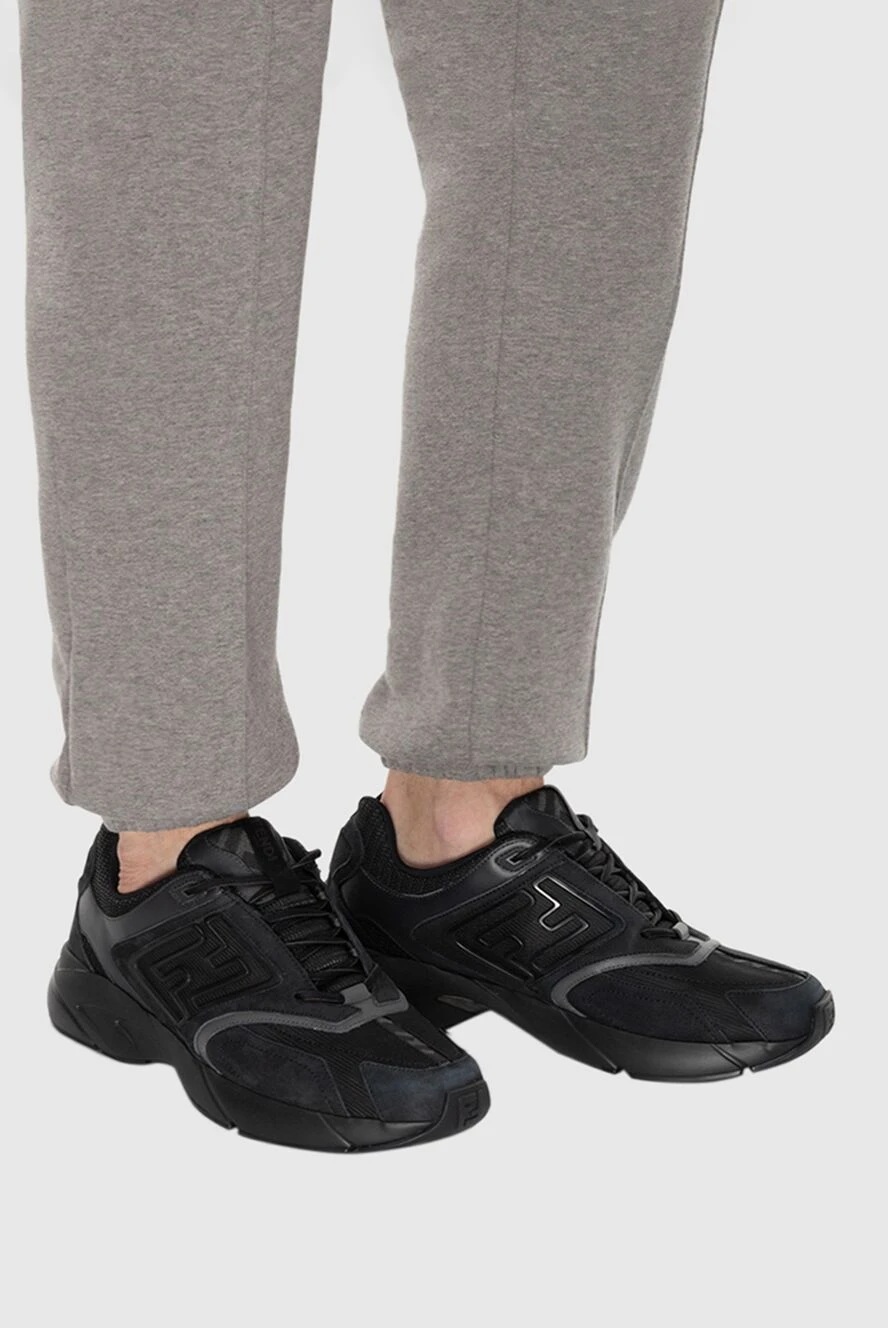 Fendi мужские кроссовки из кожи и полиамида черные мужские купить с ценами и фото 170198 - фото 2