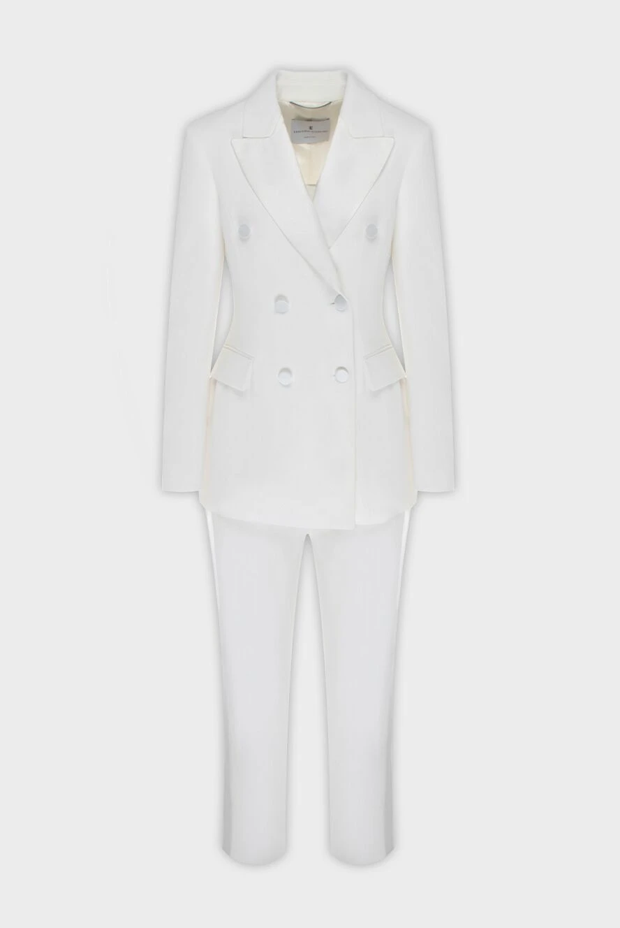 Ermanno Scervino женские костюм брючный из ацетата и вискозы белый женский купить с ценами и фото 170408 - фото 1