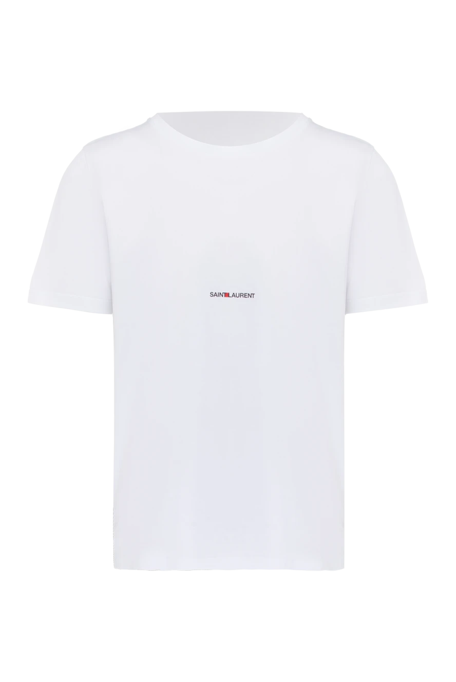 Saint Laurent мужские футболка из хлопка белая мужская купить с ценами и фото 170569 - фото 1
