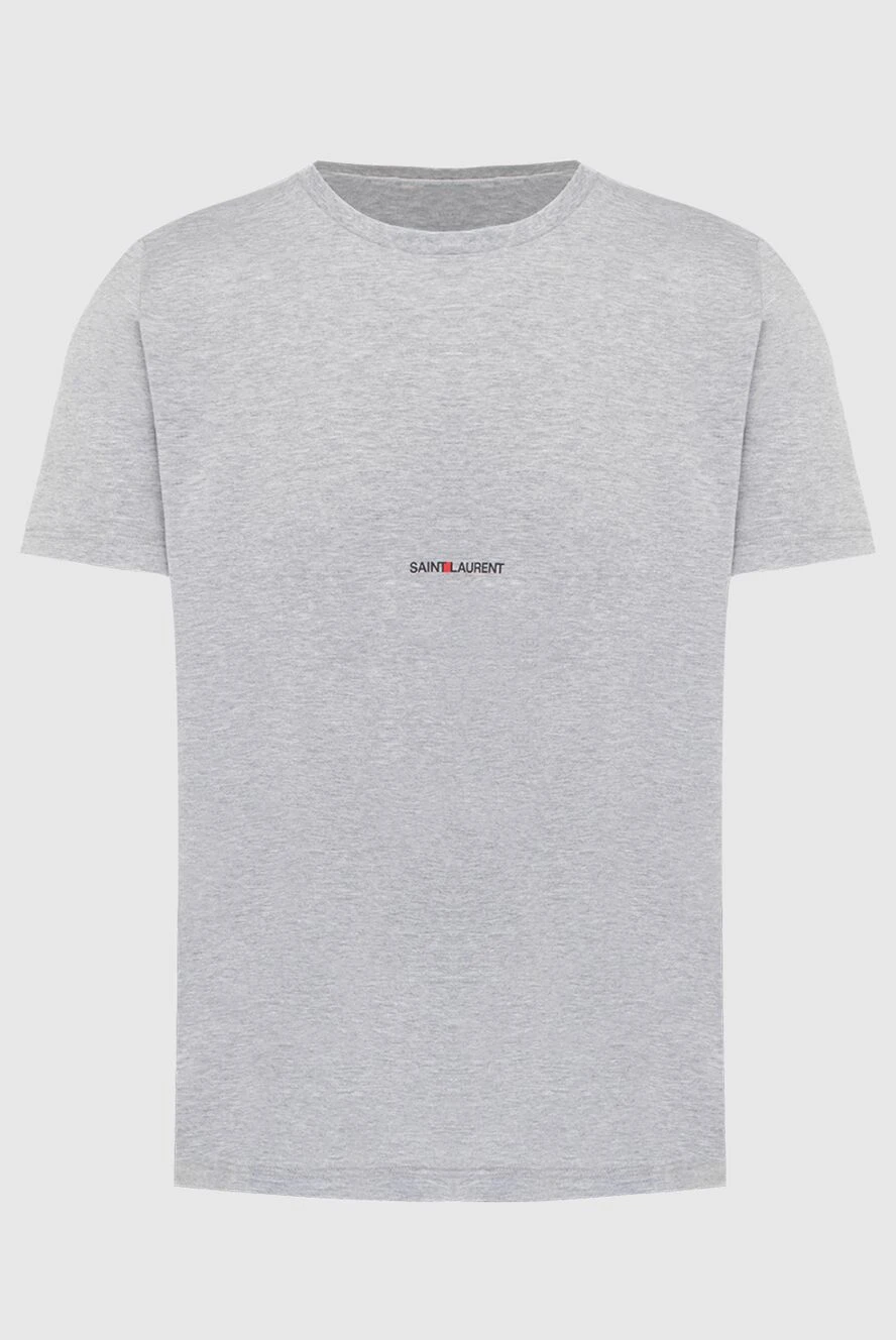 Saint Laurent мужские футболка из хлопка серая мужская купить с ценами и фото 170570