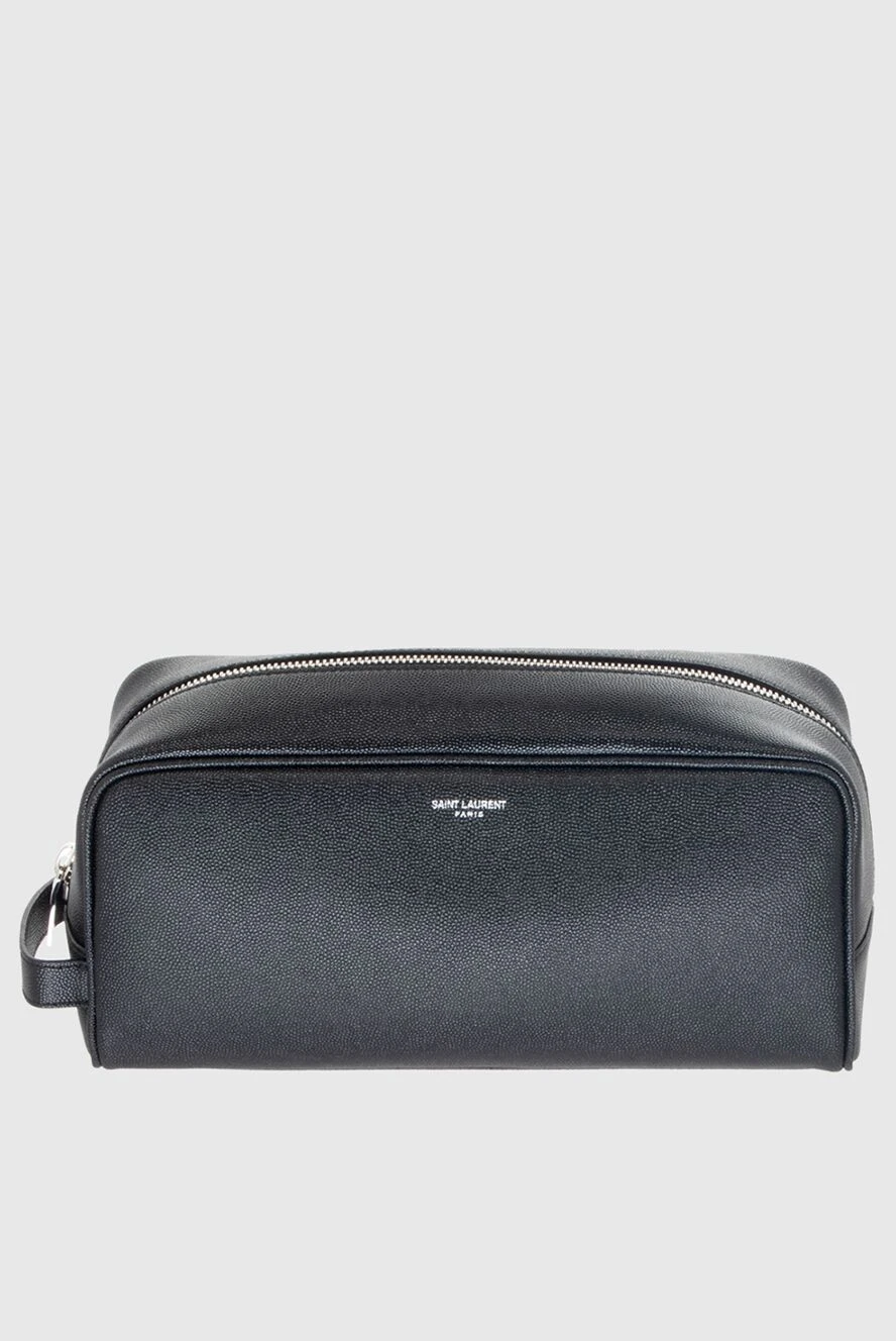 Saint Laurent man cosmetic bag made of genuine leather, black buy with prices and photos 170587