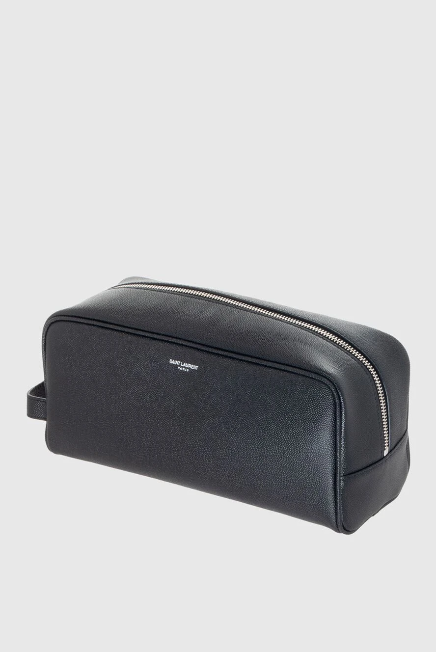 Saint Laurent man cosmetic bag made of genuine leather, black buy with prices and photos 170587