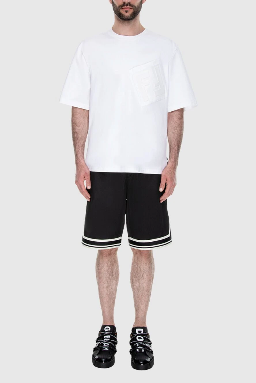 Fendi мужские футболка из хлопка белая мужская купить с ценами и фото 170612 - фото 2