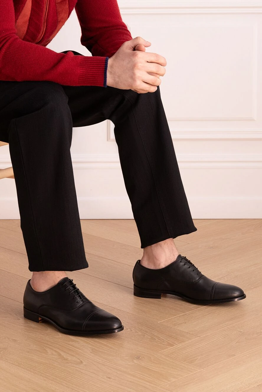 Doucal`s мужские туфли мужские из кожи черные купить с ценами и фото 170727 - фото 2