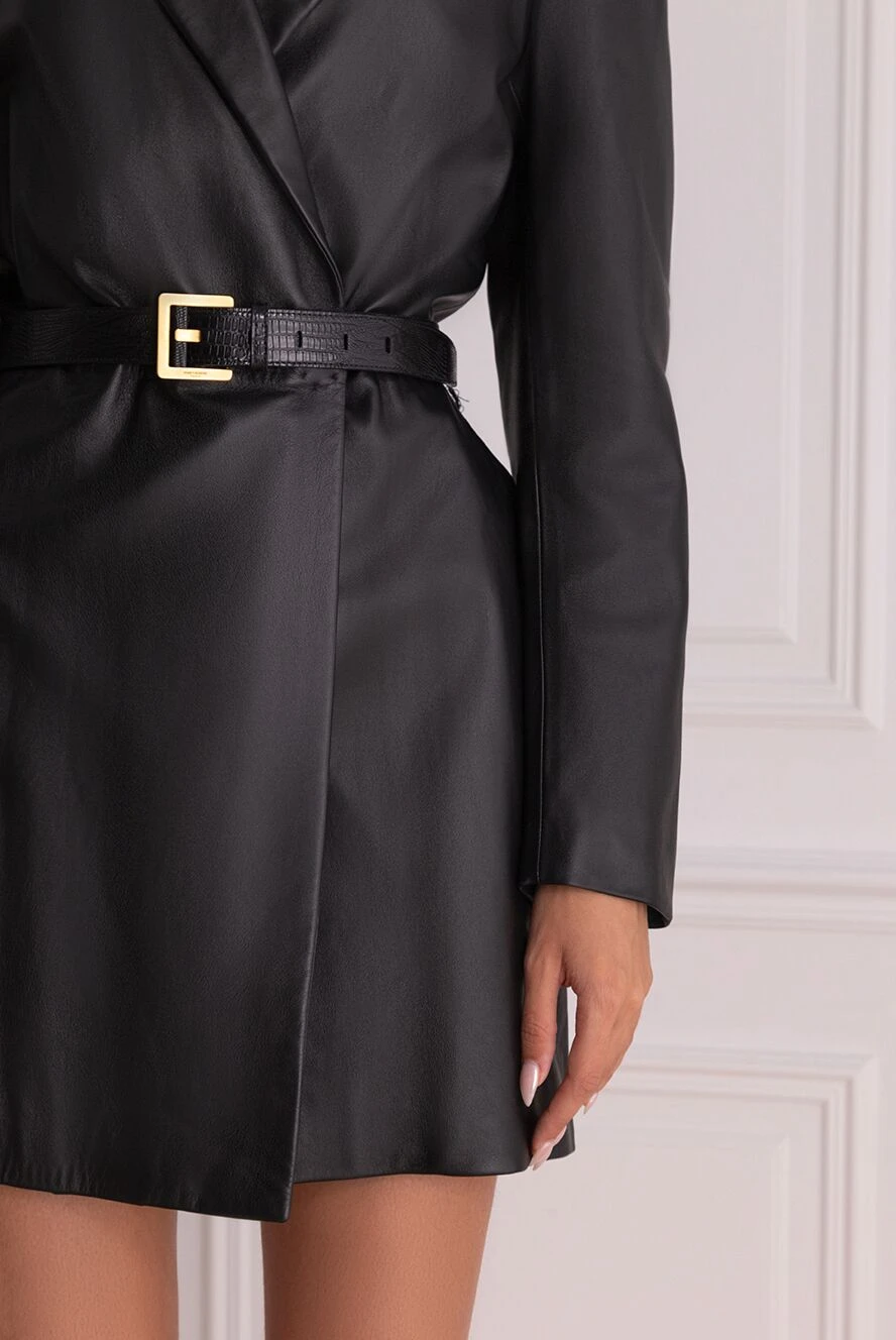 Saint Laurent жіночі ремінь зі шкіри чорний жіночий купити фото з цінами 170775