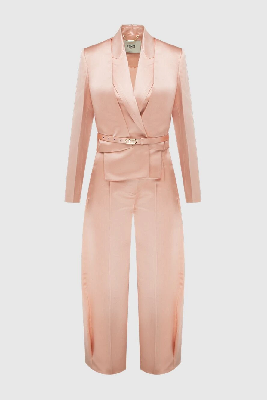 Fendi женские костюм брючный из шелка розовый женский купить с ценами и фото 170812 - фото 1