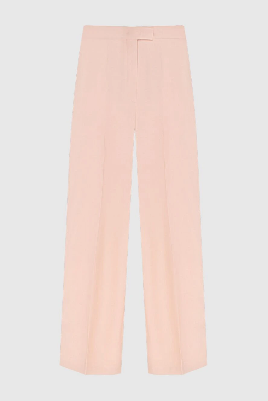 Fendi женские брюки из шерсти и шелка розовые женские купить с ценами и фото 170814 - фото 1