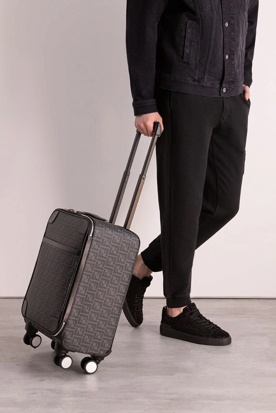 Fendi мужские чемодан из кожи серый мужской купить с ценами и фото 171083