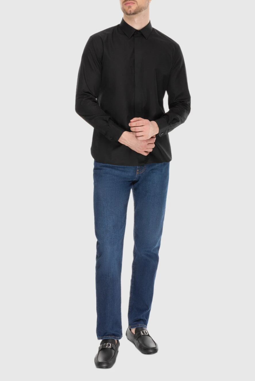 Saint Laurent чоловічі рубашка з бавовни чорна чоловіча купити фото з цінами 171131