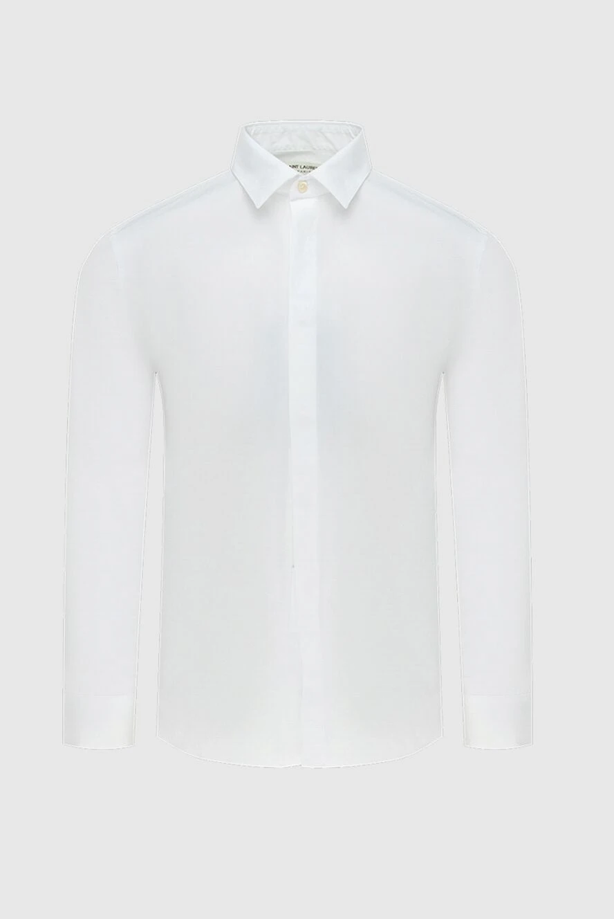 Saint Laurent мужские сорочка из хлопка белая мужская купить с ценами и фото 171132 - фото 1
