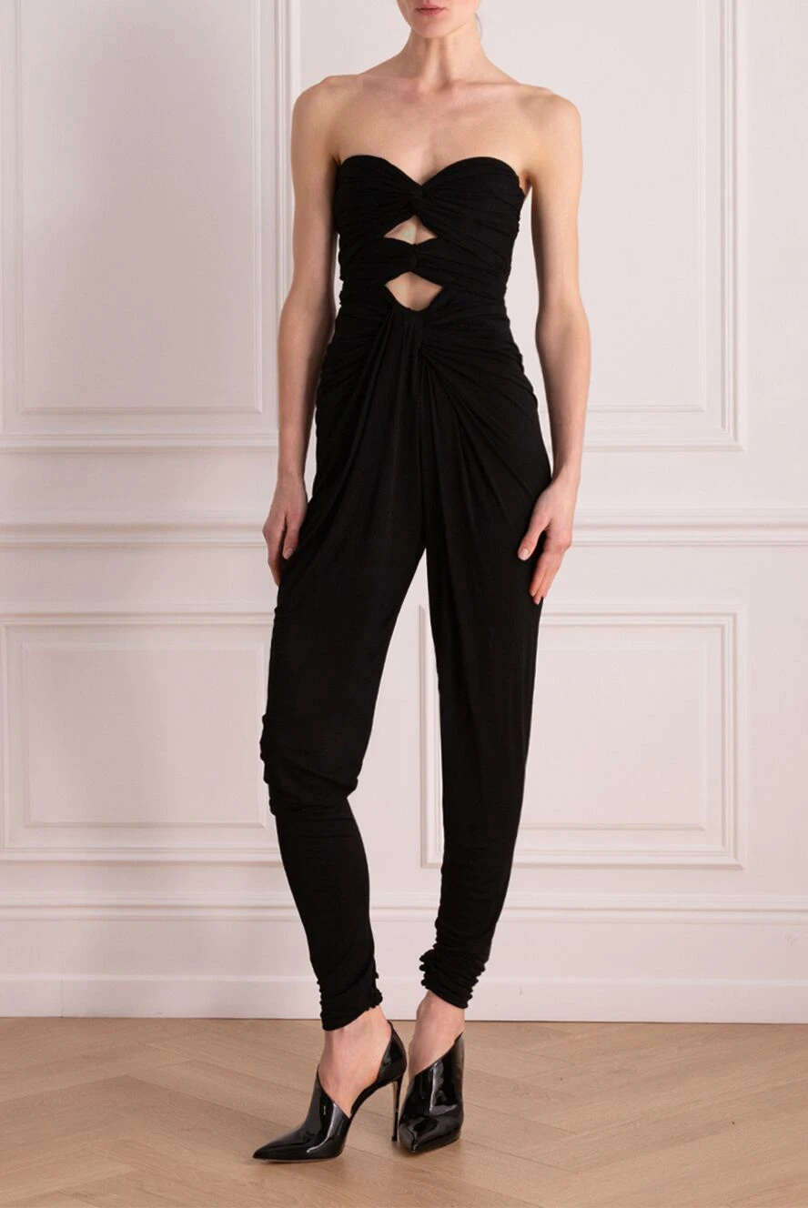 Saint Laurent woman women's black viscose jumpsuit buy with prices and photos 171135