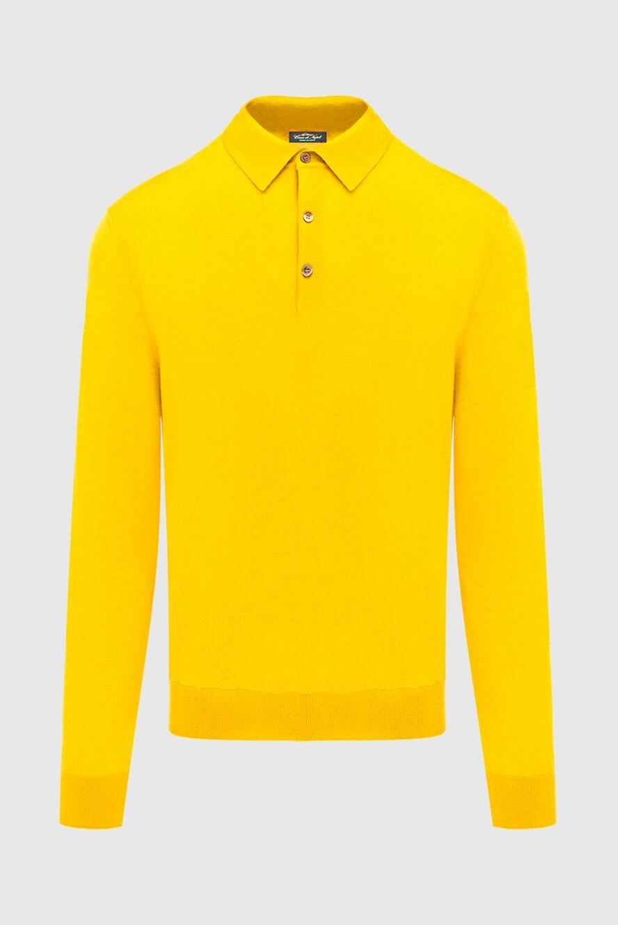 Cesare di Napoli man wool long sleeve polo yellow for men buy with prices and photos 171244