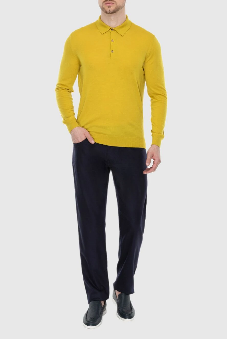 Cesare di Napoli man wool long sleeve polo yellow for men buy with prices and photos 171244