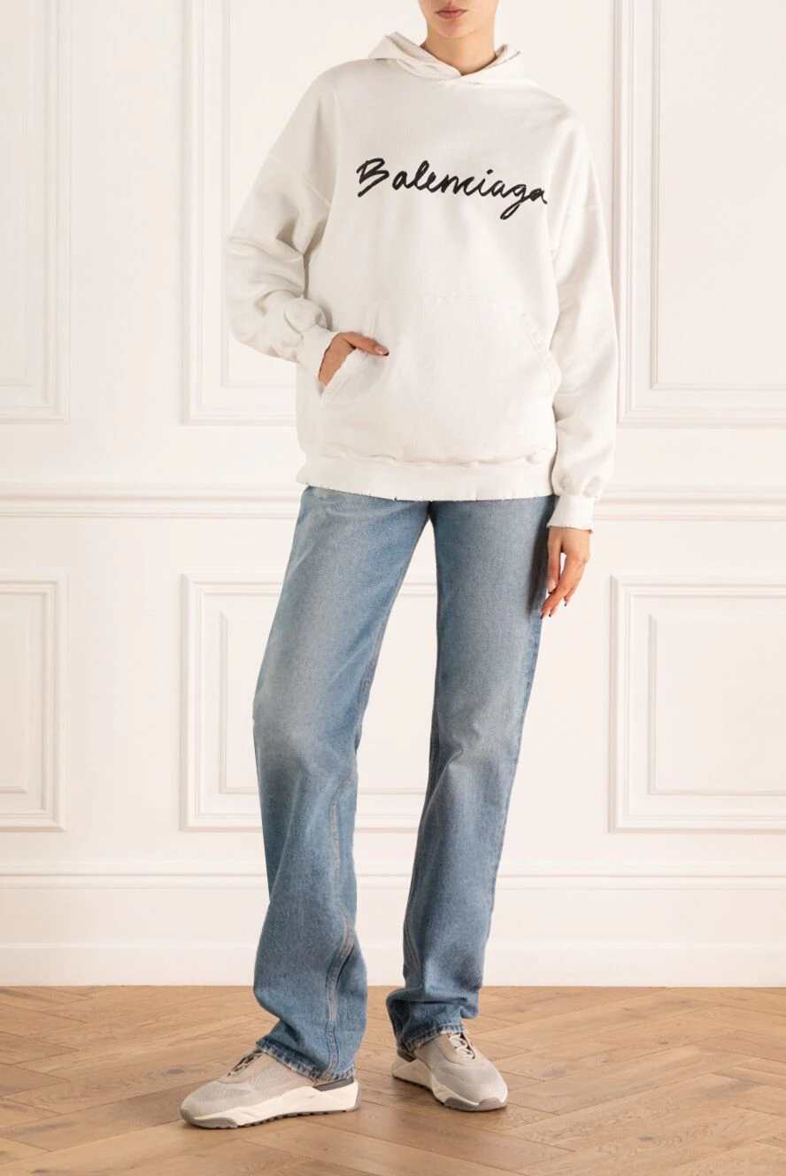 Balenciaga woman white cotton hoodie for women buy with prices and photos 171407 - photo 2