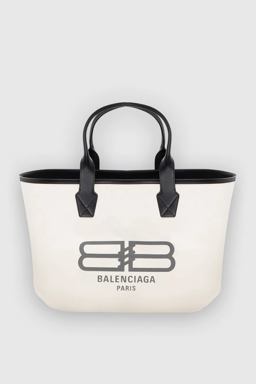 Balenciaga женские сумка из хлопка и кожи белая женская купить с ценами и фото 171408 - фото 1
