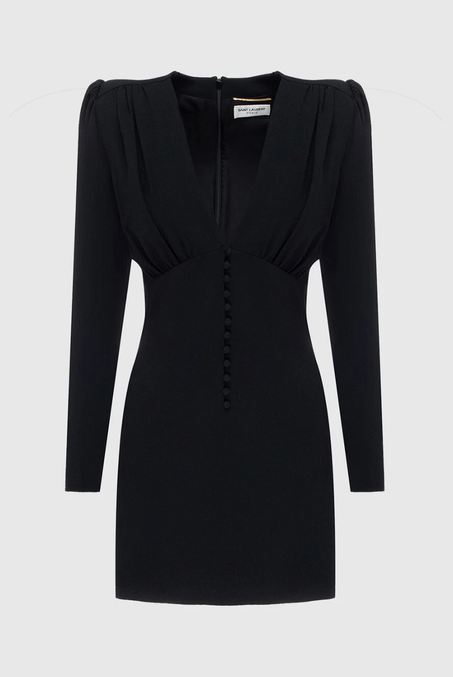 Saint Laurent жіночі сукня з ацетату та віскози чорна жіноча купити фото з цінами 171453 - фото 1