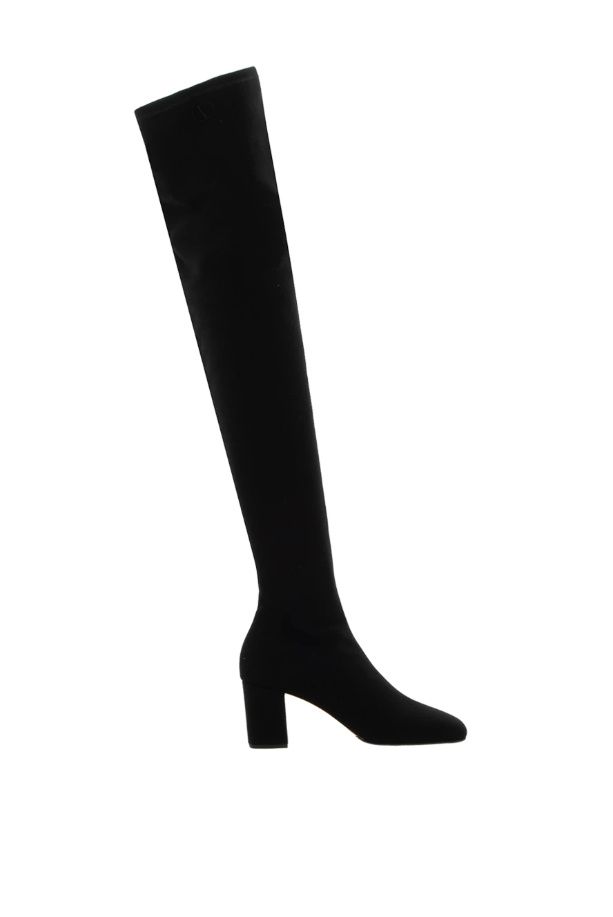 Valentino женские ботфорты из текстиля черные женские купить с ценами и фото 171624 - фото 1
