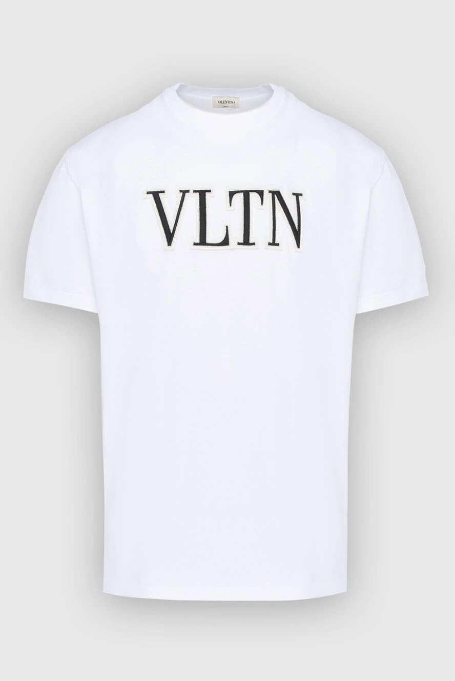 Valentino мужские футболка из хлопка белая мужская купить с ценами и фото 171648 - фото 1
