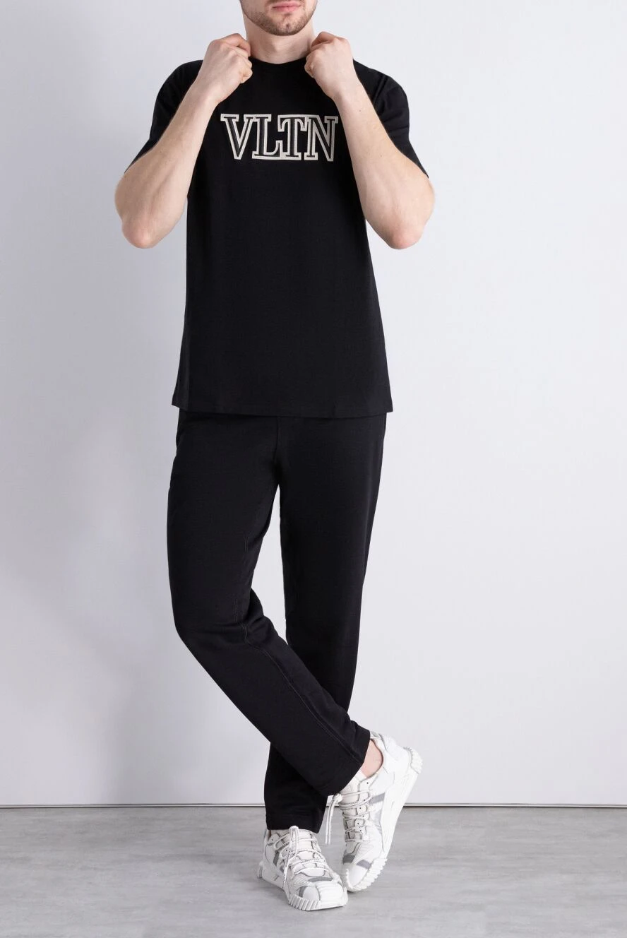 Valentino мужские футболка из хлопка черная мужская купить с ценами и фото 171649