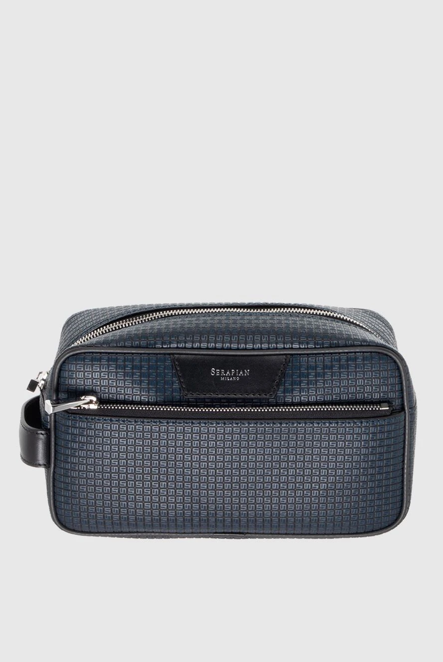 Serapian man cosmetic bag made of genuine leather, blue buy with prices and photos 171680 - photo 1